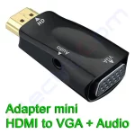 Купити Відеоконвертер HDMI (штекер) в VGA (гніздо), + звук, mini в магазині ElectroCom Дніпро 0688375050