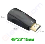 Купити Відеоконвертер HDMI (штекер) в VGA (гніздо), + звук, mini в магазині ElectroCom Дніпро 0688375050