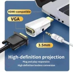 Купити Відеоконвертер HDMI (штекер) в VGA (гніздо), + звук, mini в магазині ElectroCom Дніпро 0688375050