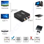 Купити Відеоконвертер AV RCA (гніздо) в HDMI (гніздо), звук, box в магазині ElectroCom Дніпро 0688375050