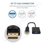 Купити Відеоконвертер DisplayPort (штекер) в VGA (гніздо), кабель 10 см в магазині ElectroCom Дніпро 0688375050