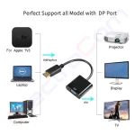 Купити Відеоконвертер DisplayPort (штекер) в VGA (гніздо), кабель 10 см в магазині ElectroCom Дніпро 0688375050