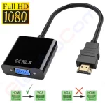 Купити Відеоконвертер HDMI (штекер) в VGA (гніздо), кабель 10 см в магазині ElectroCom Дніпро 0688375050