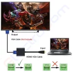 Купити Відеоконвертер HDMI (штекер) в VGA (гніздо), кабель 10 см в магазині ElectroCom Дніпро 0688375050