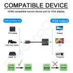 Купити Відеоконвертер HDMI (штекер) в VGA (гніздо), кабель 10 см в магазині ElectroCom Дніпро 0688375050
