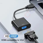 Купити Відеоконвертер HDMI (штекер) в VGA (гніздо), кабель 10 см в магазині ElectroCom Дніпро 0688375050