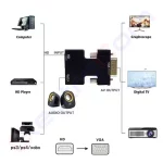Купити Відеоконвертер HDMI (гніздо) в VGA (штекер), звук, + аудіокабель в магазині ElectroCom Дніпро 0688375050