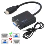Купити Відеоконвертер HDMI (штекер) в VGA (гніздо), звук, кабель 10 см в магазині ElectroCom Дніпро 0688375050