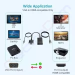 Купити Відеоконвертер VGA (штекер) в HDMI (гніздо), звук, аудіокабель в магазині ElectroCom Дніпро 0688375050