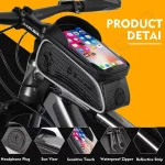 Купити велосумку на раму West Biking з відсіком для смартфона до 6.5", козирок, чорна в магазині ElectroCom Дніпро 0688375050