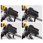 Купити велосумку на раму West Biking з відсіком для смартфона до 6.5", козирок, чорна в магазині ElectroCom Дніпро 0688375050